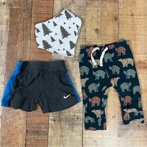 Stadela Nike Baby Gap 3-6 Months Bears Tree Nature Outfit Bundle Leggings Bib - Picture 1 of 11